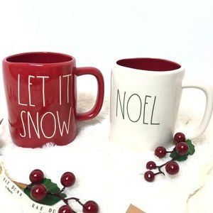 RARE “Let It Snow” and “Noel” mug set